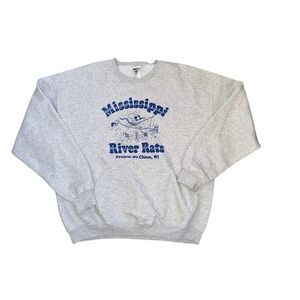 Vintage 1990s Mississippi River Rats Crewneck‎ Sweatshirt size XL